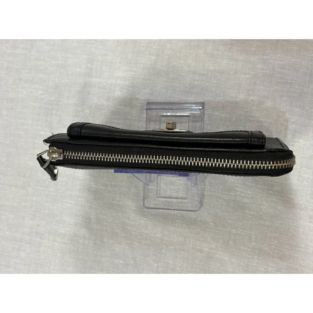 Perlina New York Women’s Black Leather Clutch Wallet